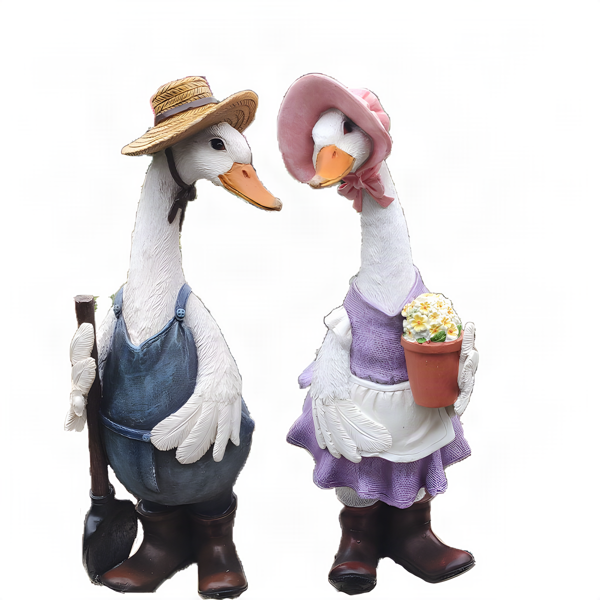 Resin Gardener Duck Figurines