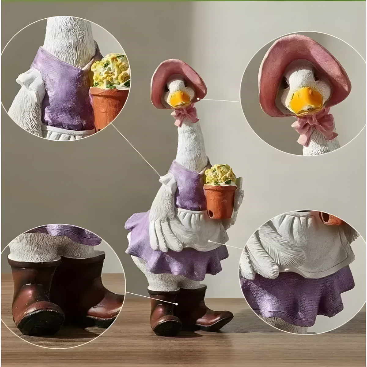 Resin Gardener Duck Figurines