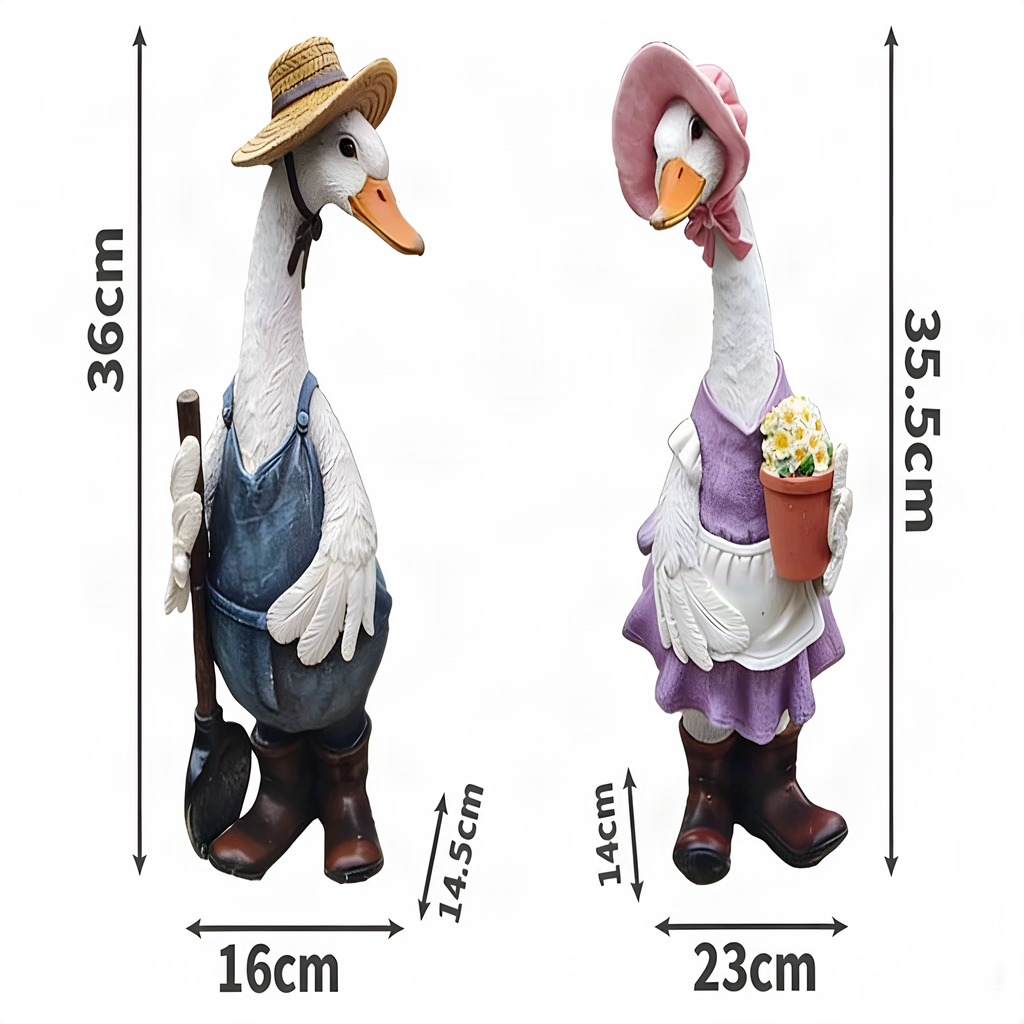 Resin Gardener Duck Figurines