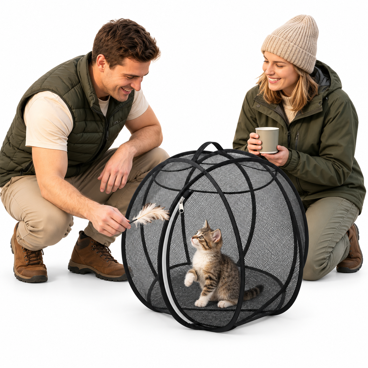 Pop-Up Mesh Cat Playpen